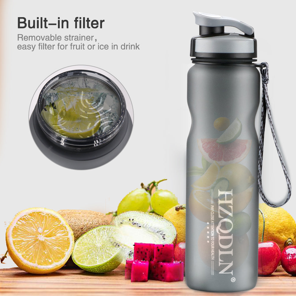 Sports Water Bottle, BPA Free & Frosted Tritan Plastic, 36oz Water Bottle with Leak Proof Flip Top Lid, Apply to The Gym, Yoga, Running, Outdoors, Cycling, and Camping… (Gray)