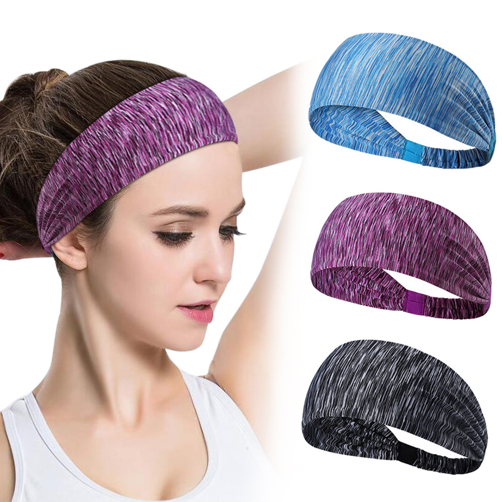 Headbands for Women Men (3 Pack), Women Yoga Sport Headbands, Sweat Workout Headbands, Athletic Non Slip Headbands, Fitness Moisture Wide Sweatband Headband for Running Gym Dance