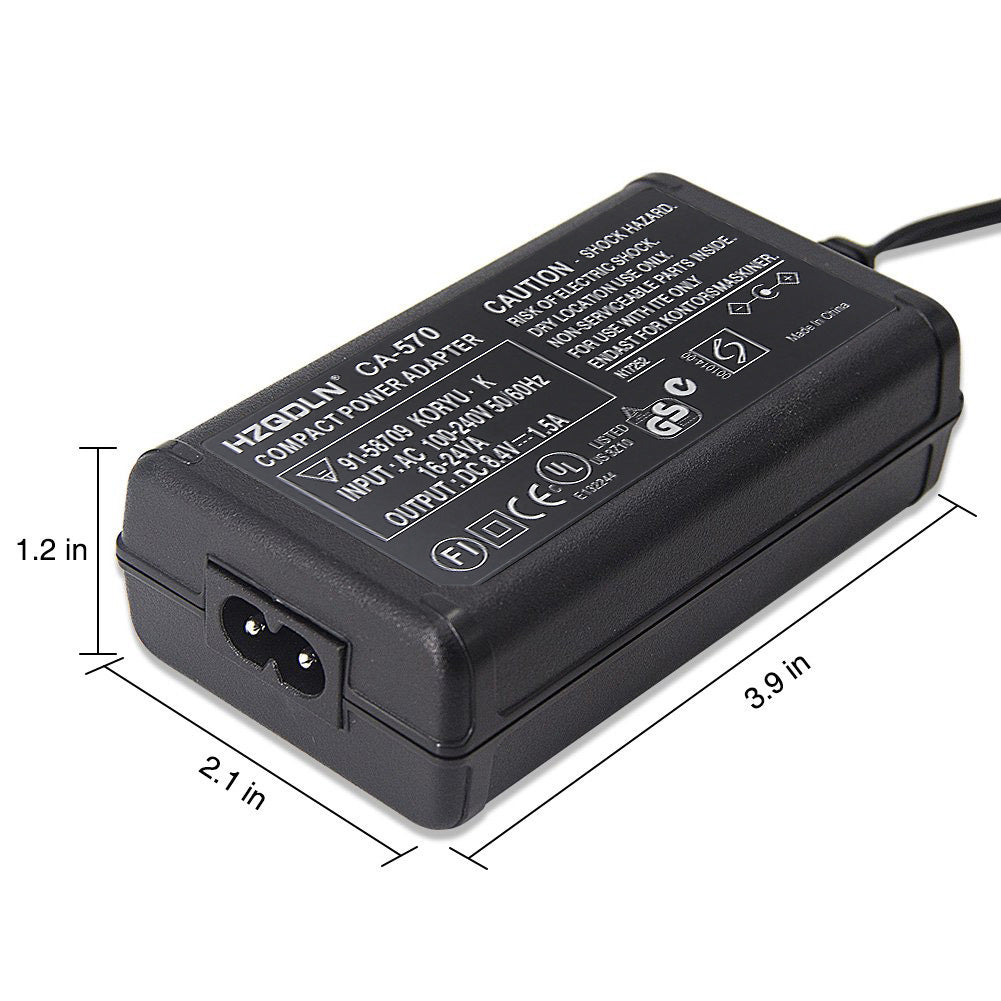 CA-570 Replacement Adapter/Charger Compatible Canon FS300 HF10 HF20 HF100 HF200 HF M31 S10 S100 HG20 HG30 HR10 HV10 HV20 HV30 HV40 XA10 DC100 DC210 DC22 DC220 DC230 (Compatible Models Listed Below)